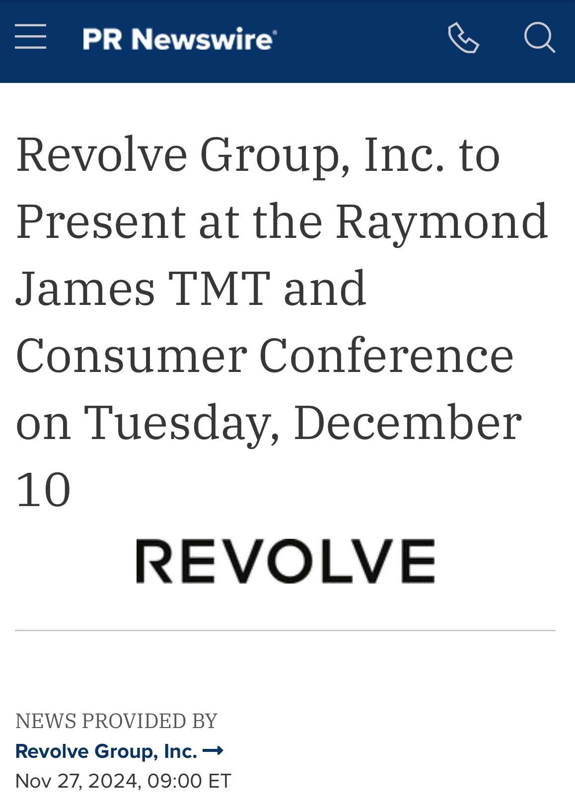 $Revolve Group (RVLV.US)$