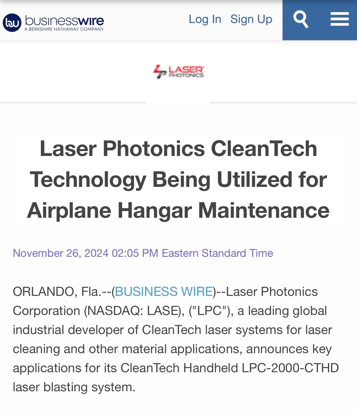 $Laser Photonics (LASE.US)$