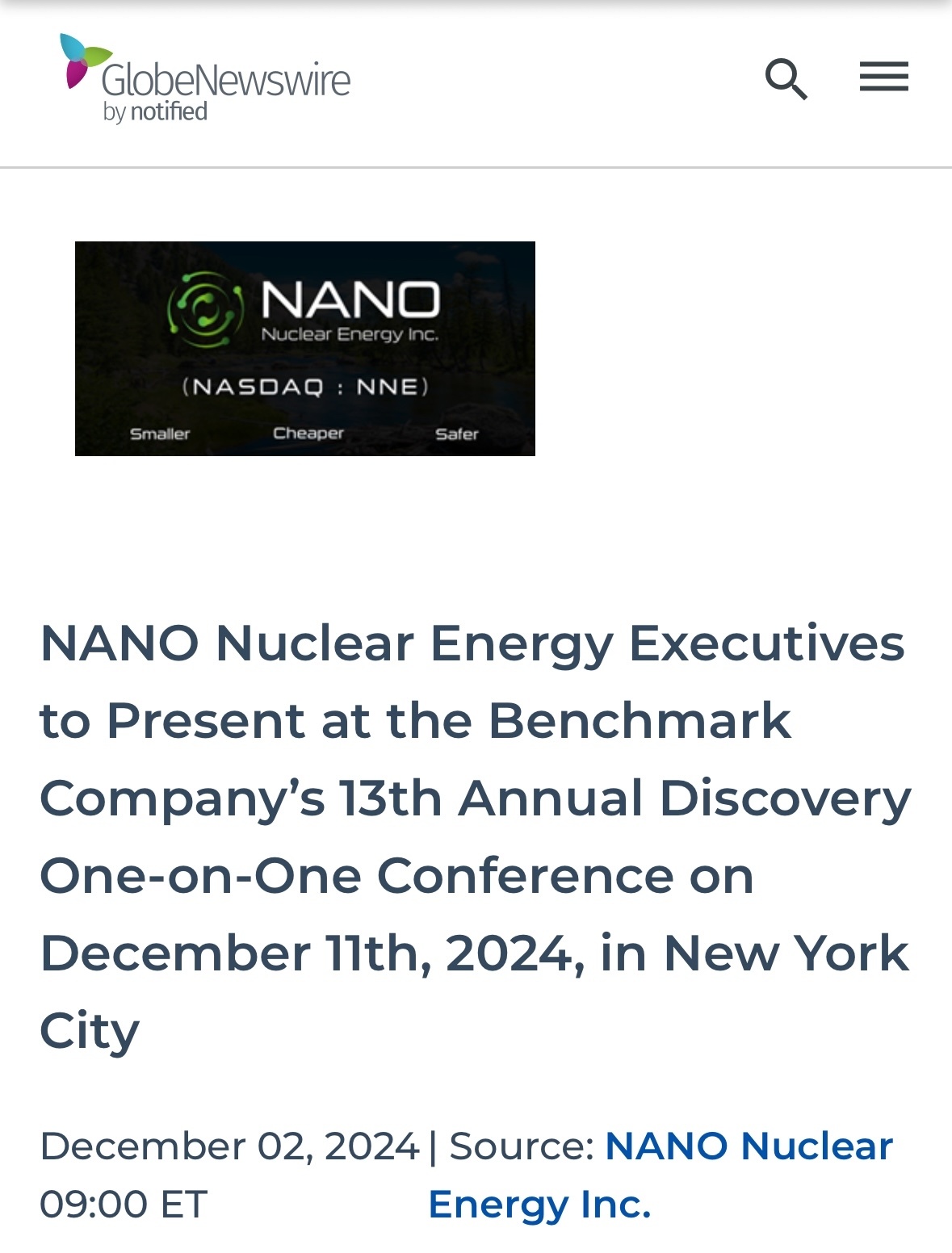 $NANO Nuclear Energy (NNE.US)$