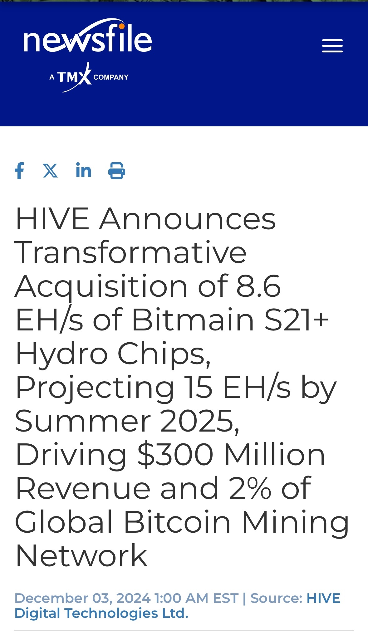 $HIVE Digital Technologies Ltd (HIVE.CA)$