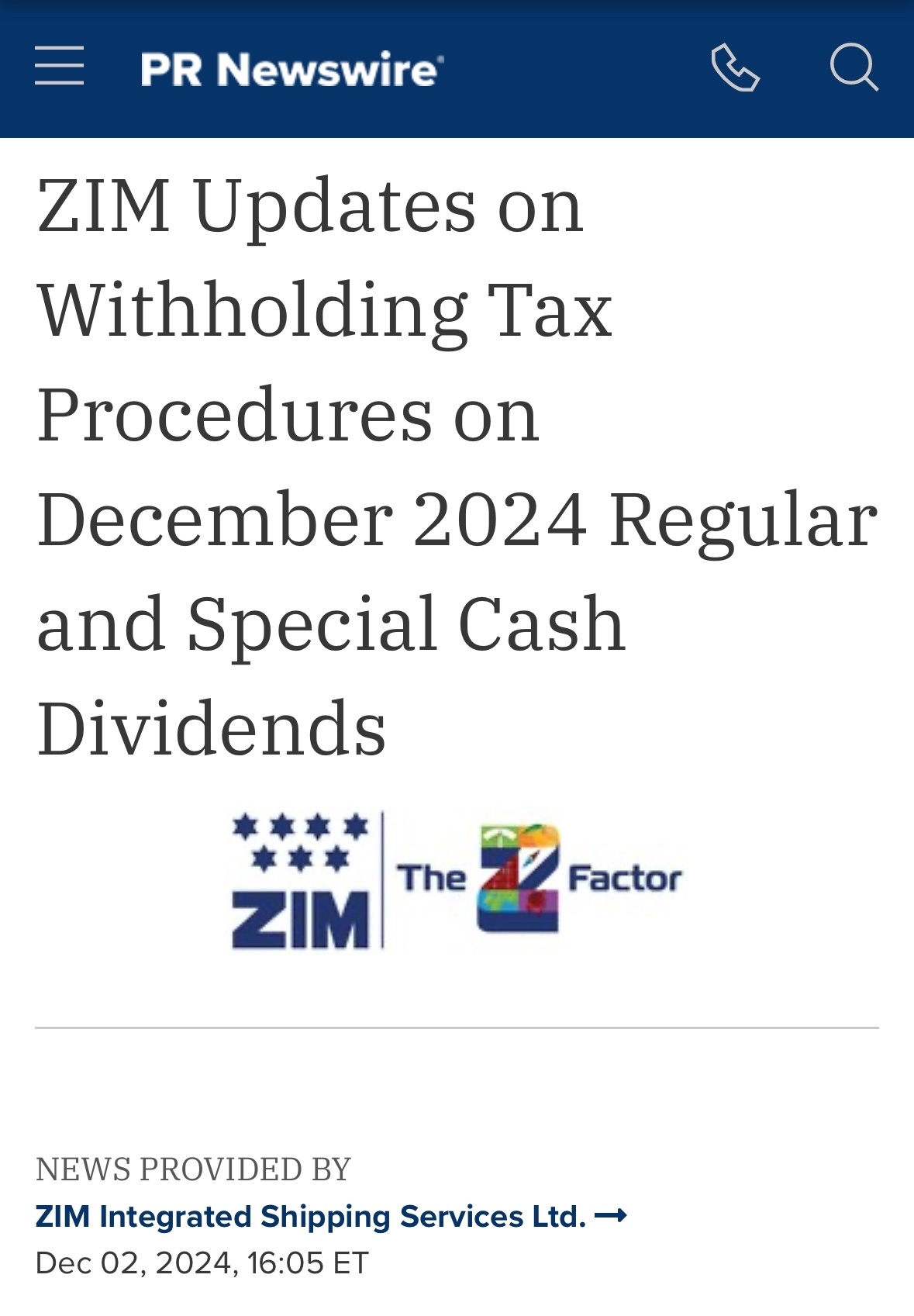 $ZIM Integrated Shipping (ZIM.US)$