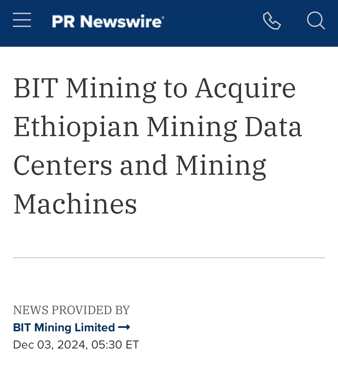 $BIT Mining (BTCM.US)$