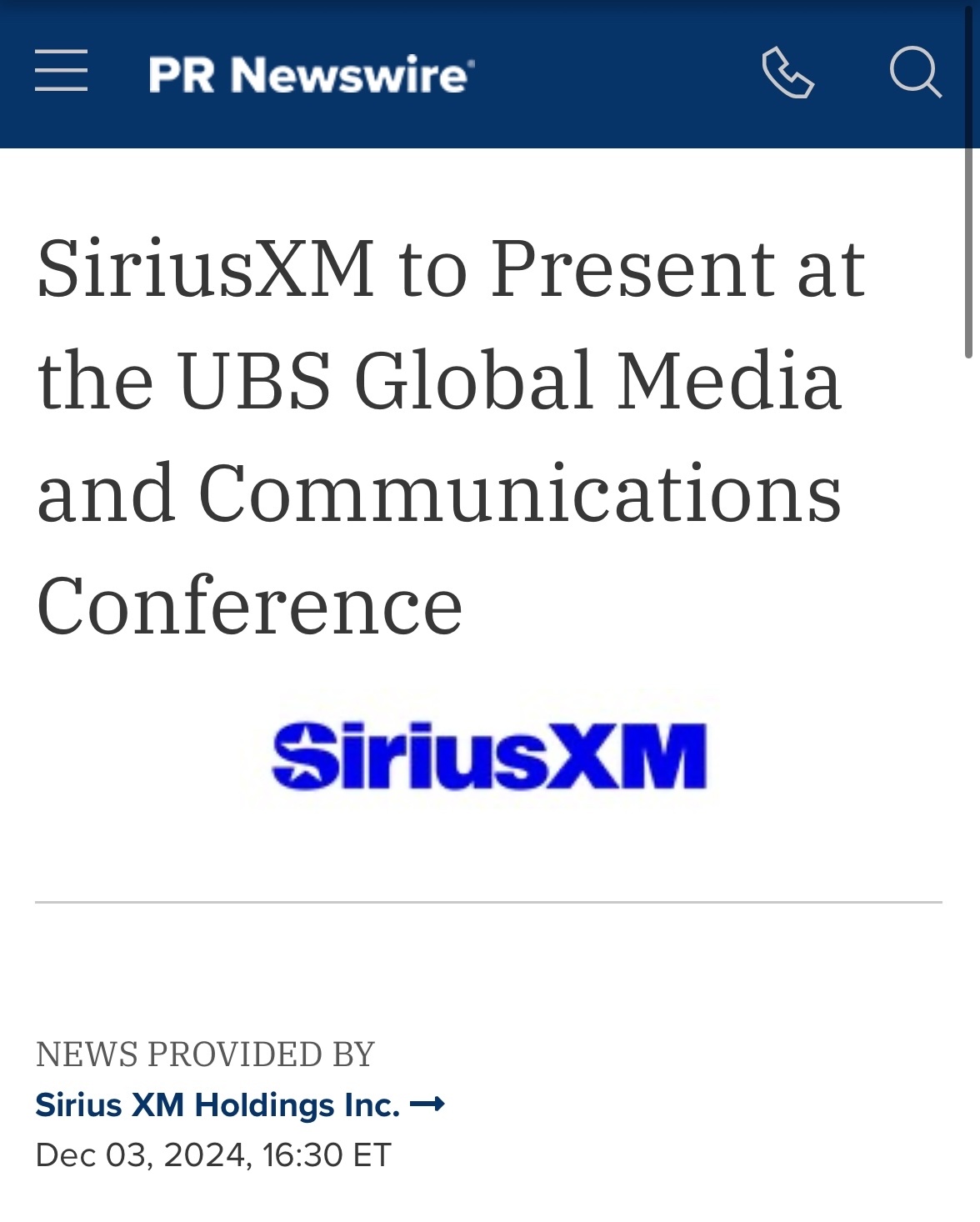 $Sirius XM (SIRI.US)$