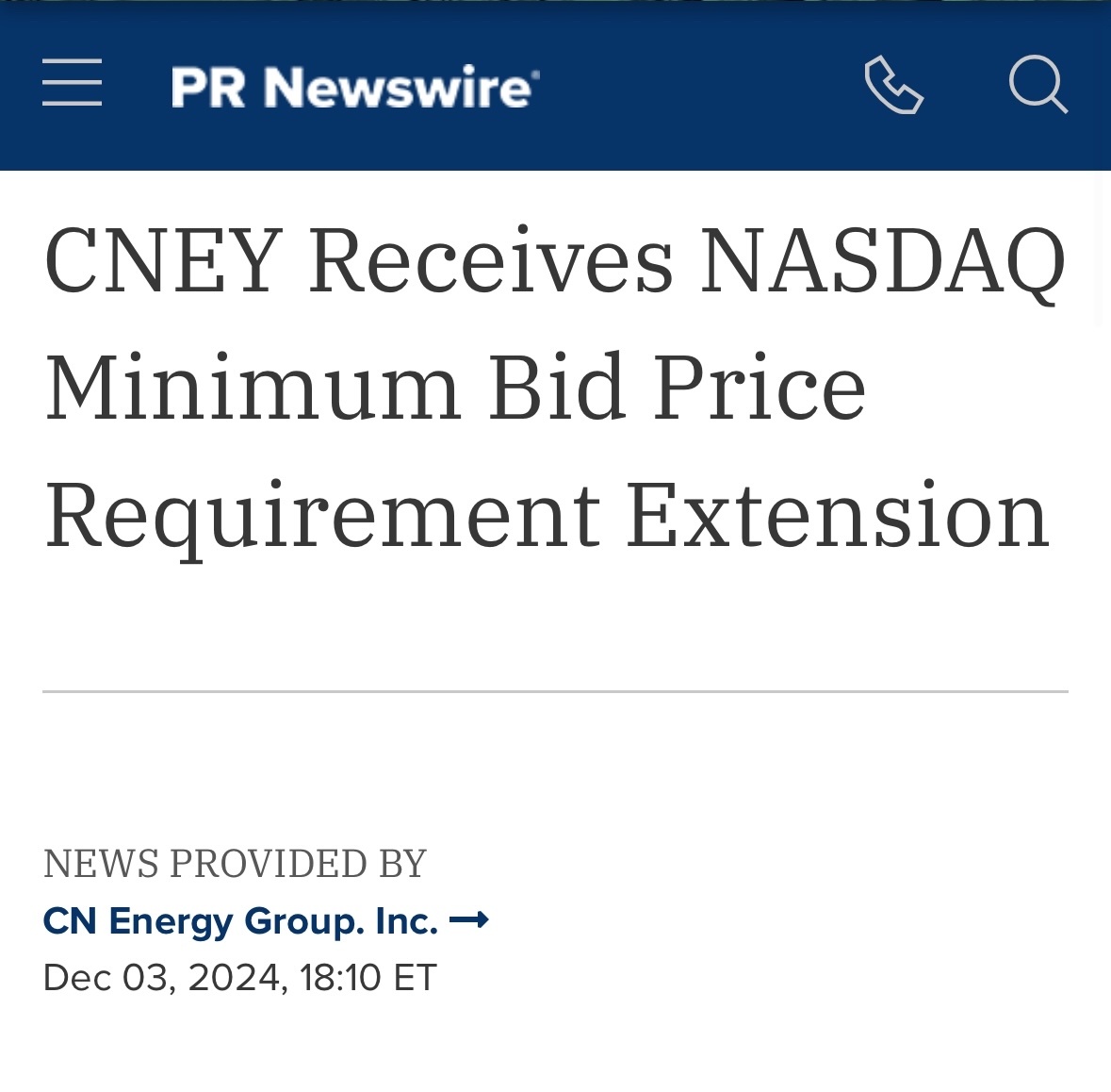 $CN Energy (CNEY.US)$