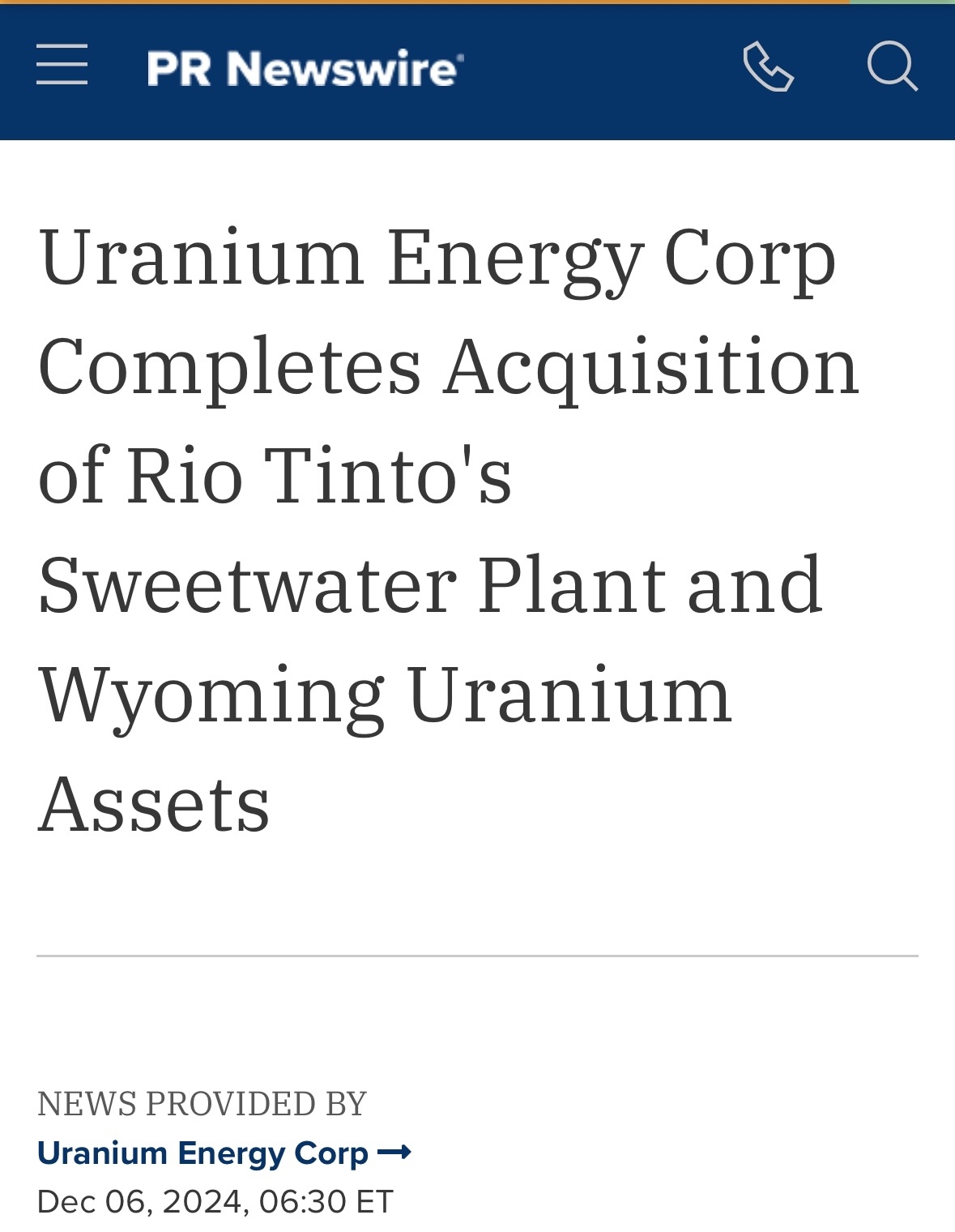 $Uranium Energy (UEC.US)$