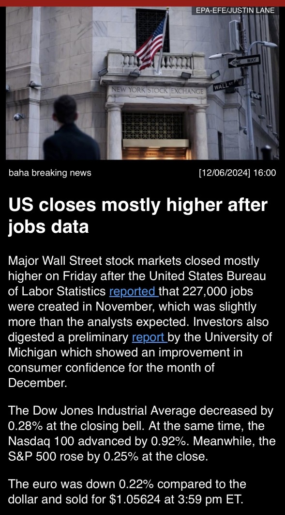 U.S. closes mostly higher after jobs data.