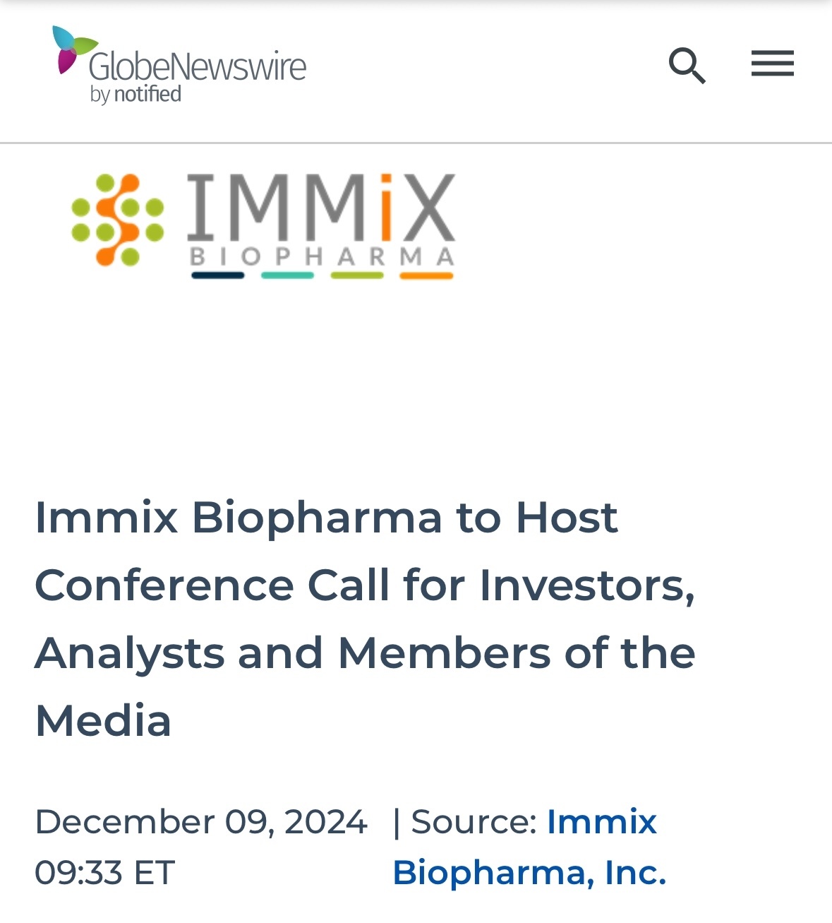 $Immix Biopharma (IMMX.US)$