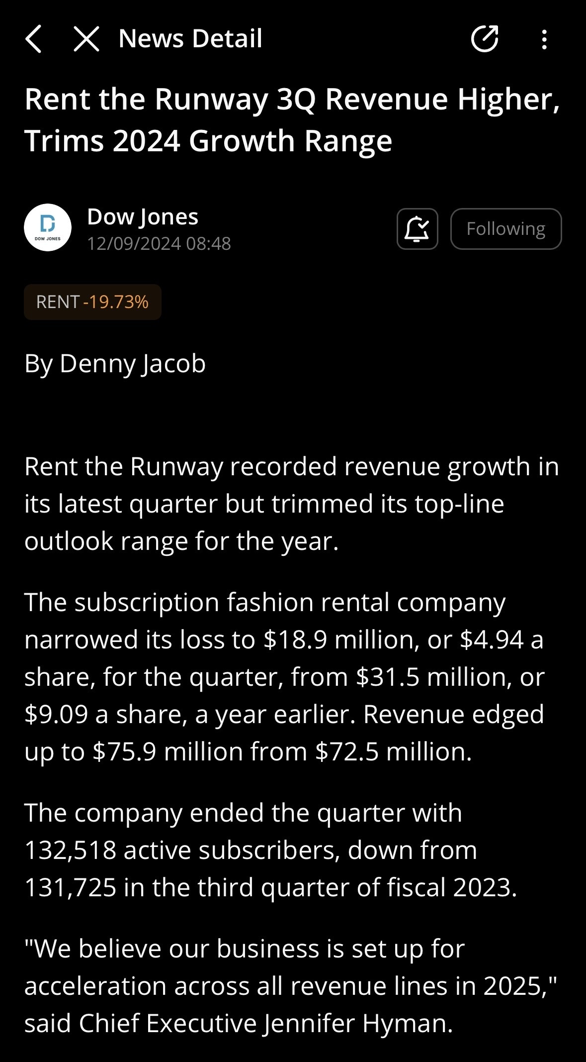 $Rent the Runway (RENT.US)$