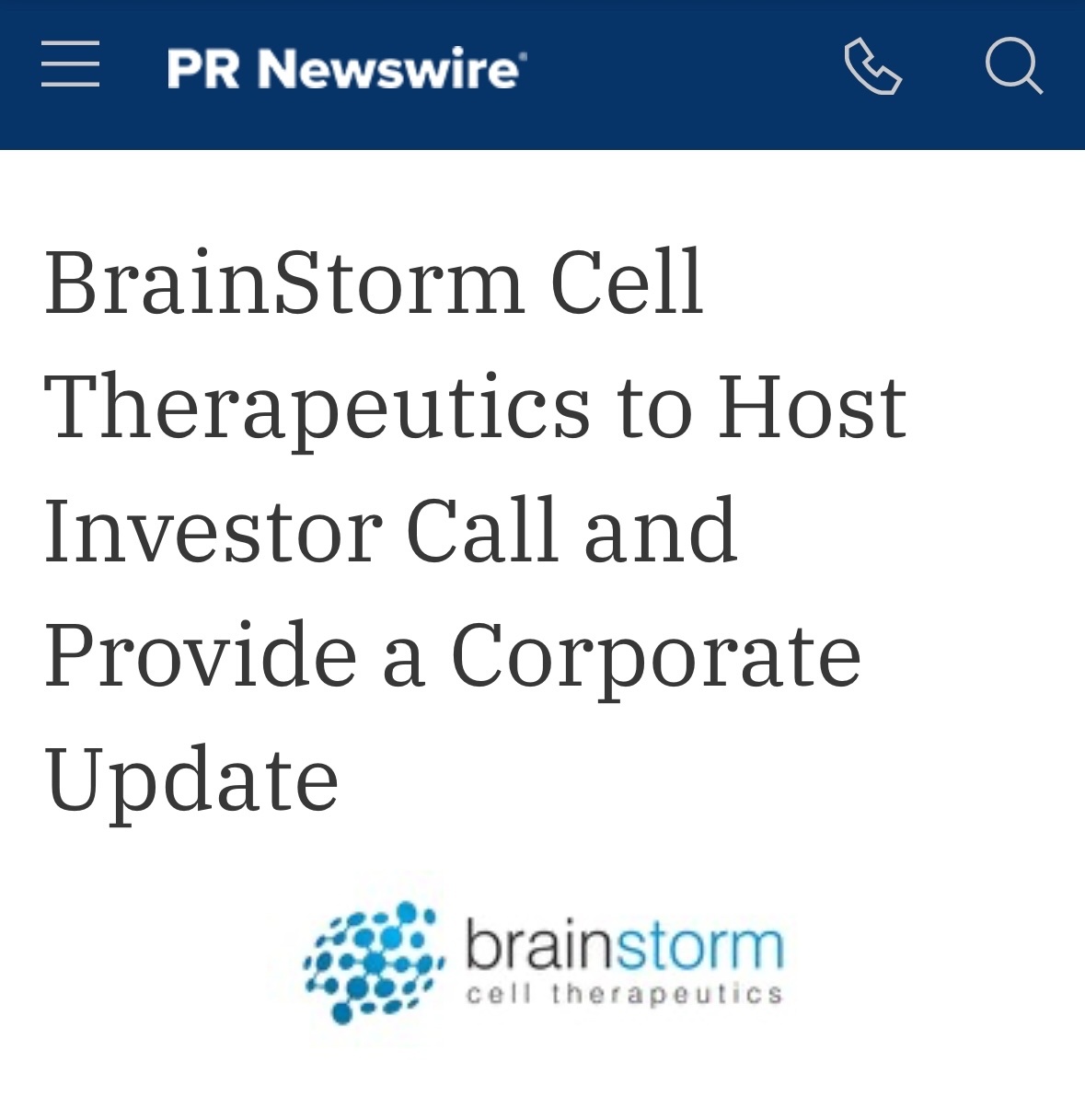 $Brainstorm Cell Therapeutics (BCLI.US)$