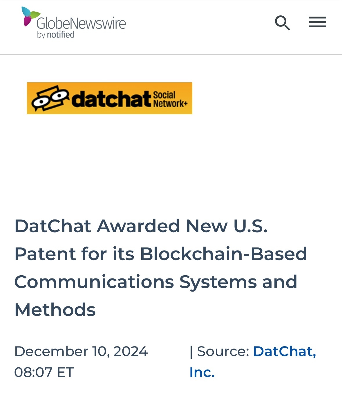 $DatChat (DATS.US)$