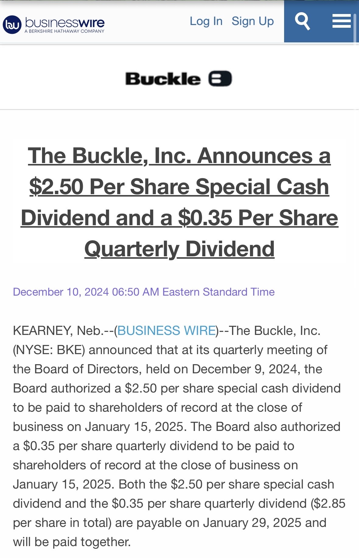 $Buckle Inc (BKE.US)$