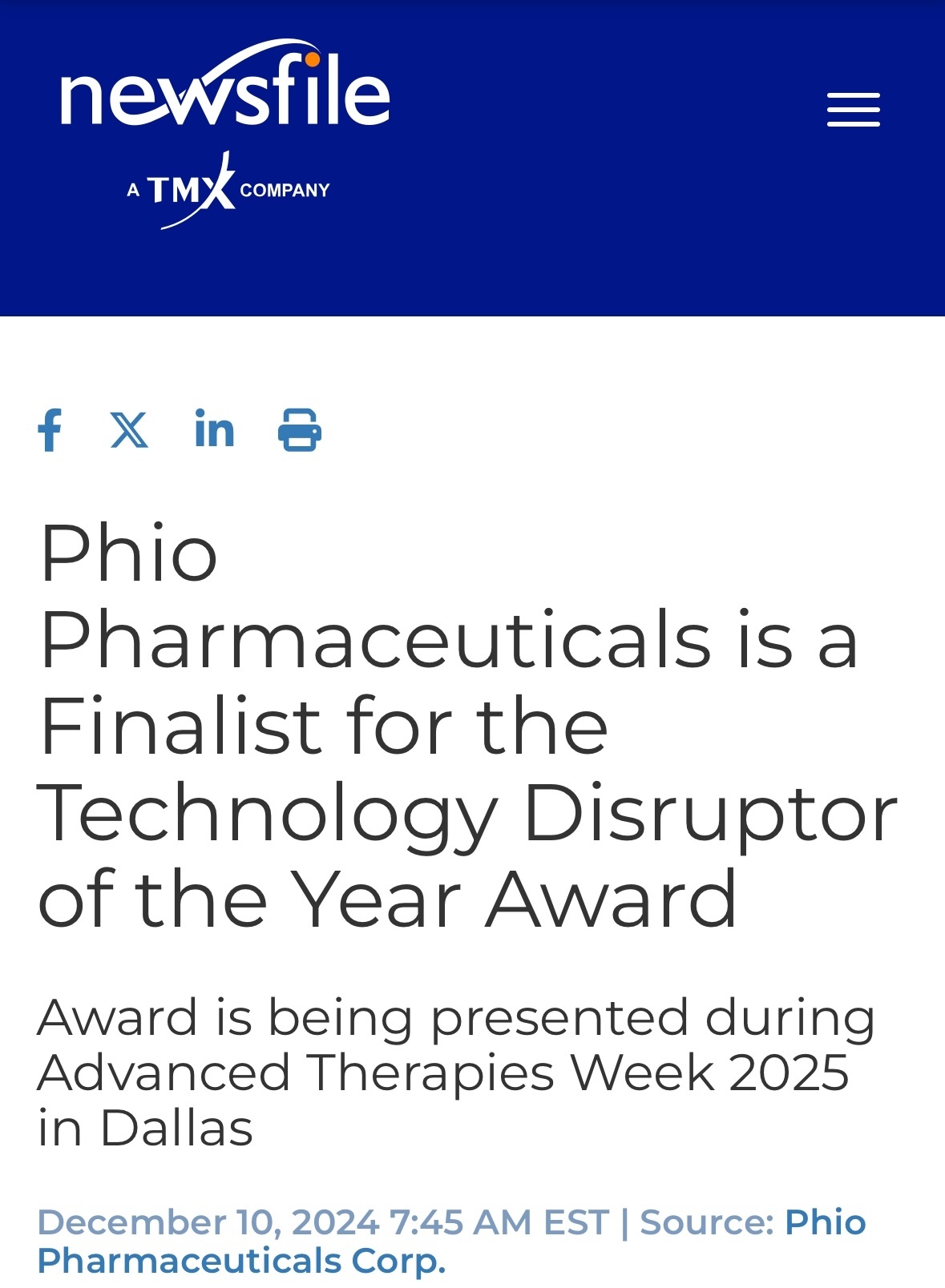 $Phio Pharmaceuticals (PHIO.US)$