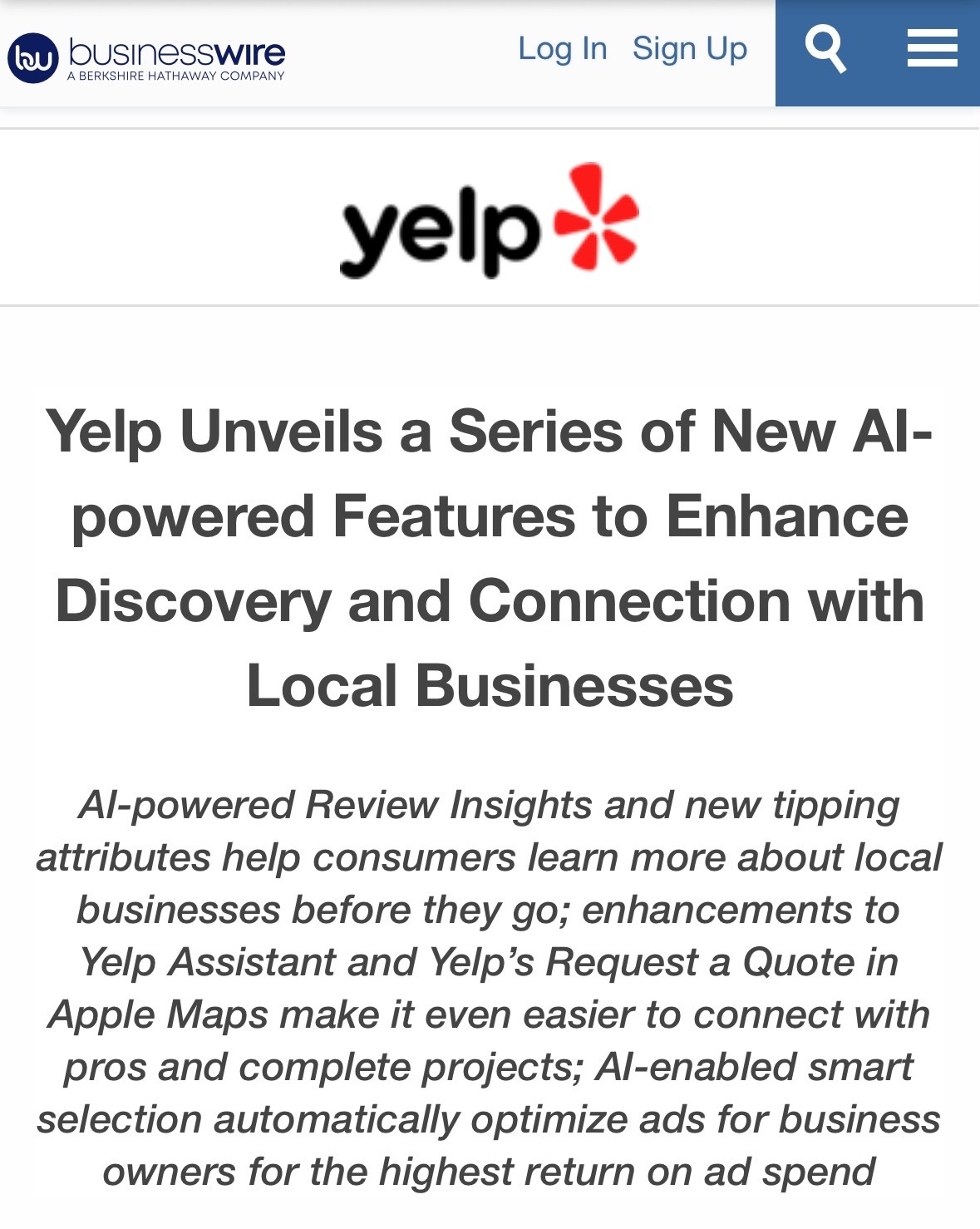 $Yelp Inc (YELP.US)$