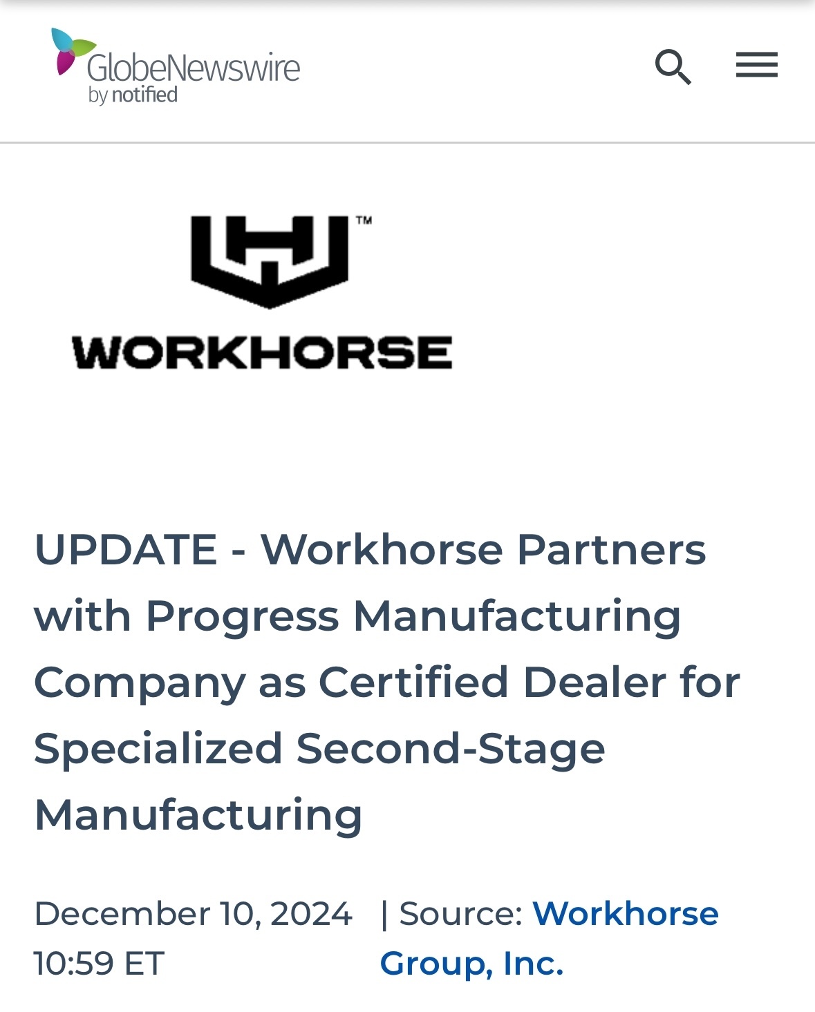 $Workhorse (WKHS.US)$