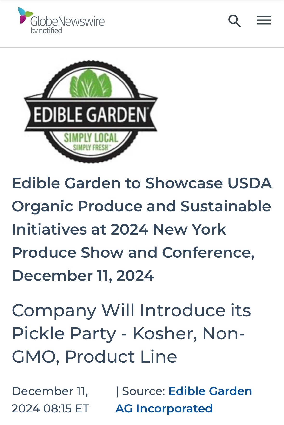 $Edible Garden (EDBL.US)$