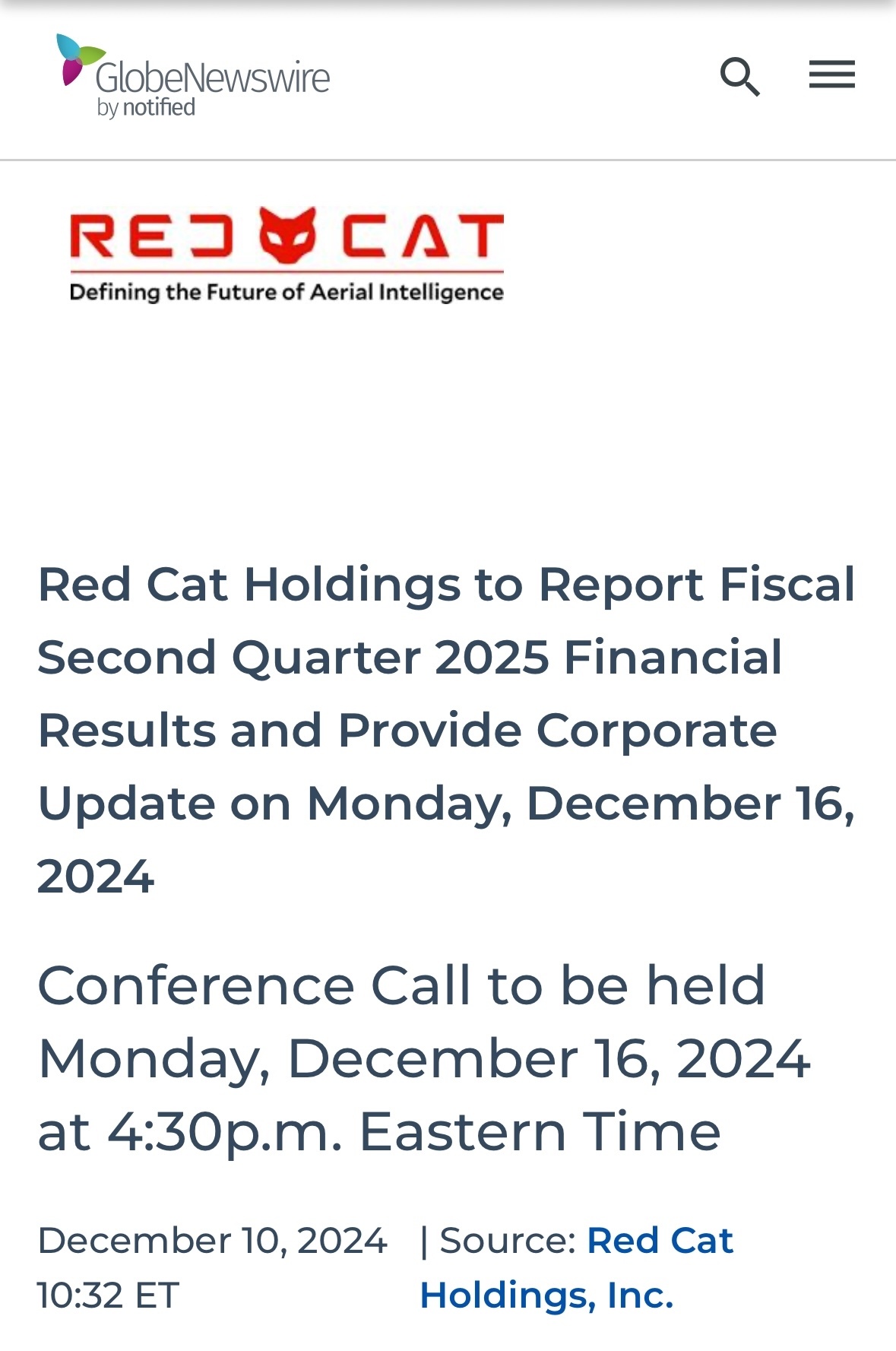 $Red Cat Holdings (RCAT.US)$