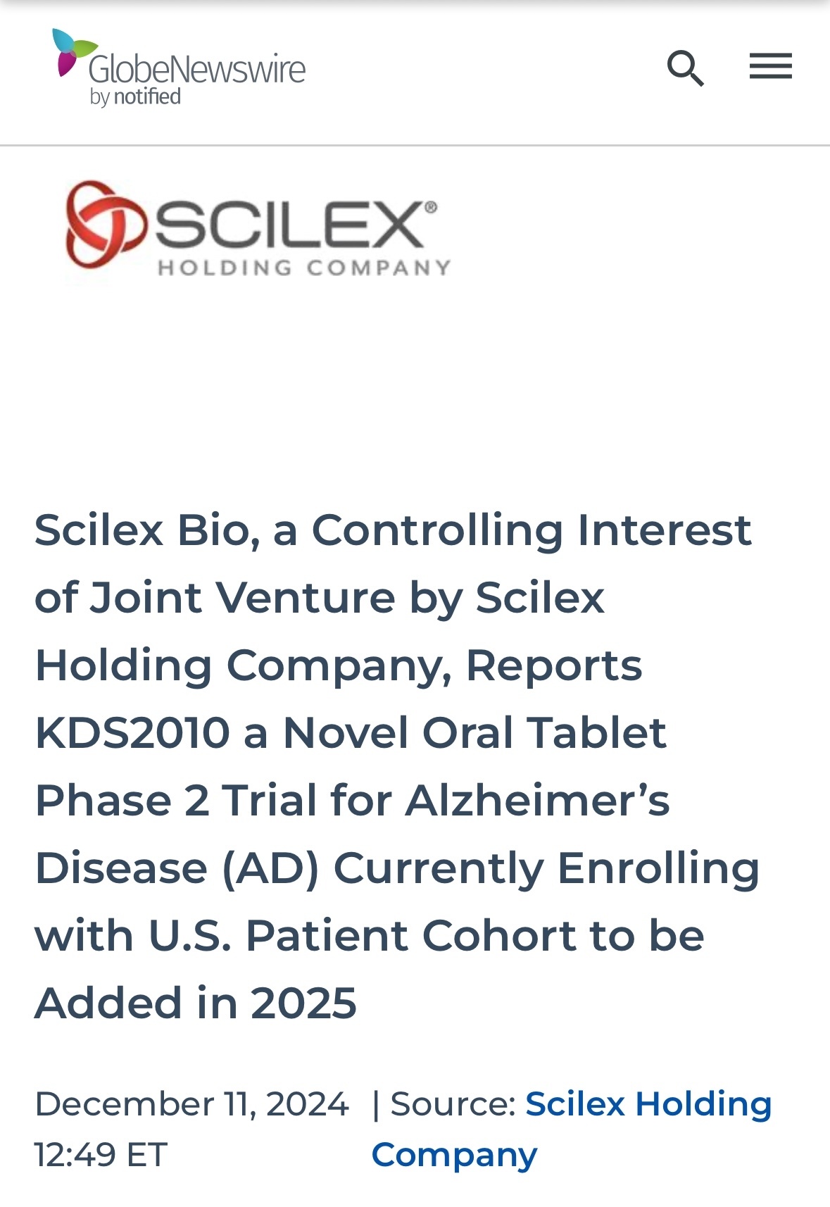 $Scilex Holding (SCLX.US)$