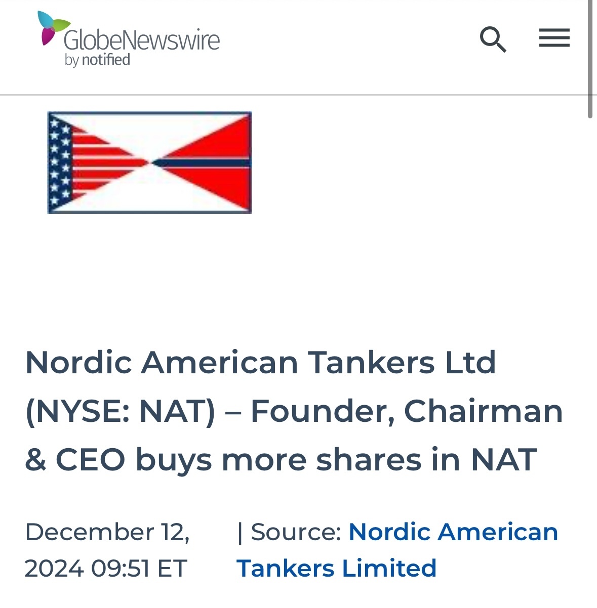 $Nordic American Tankers (NAT.US)$