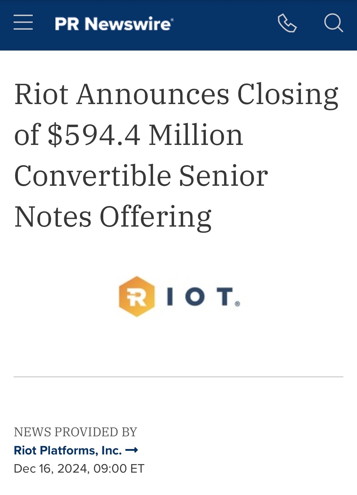 $Riot Platforms (RIOT.US)$