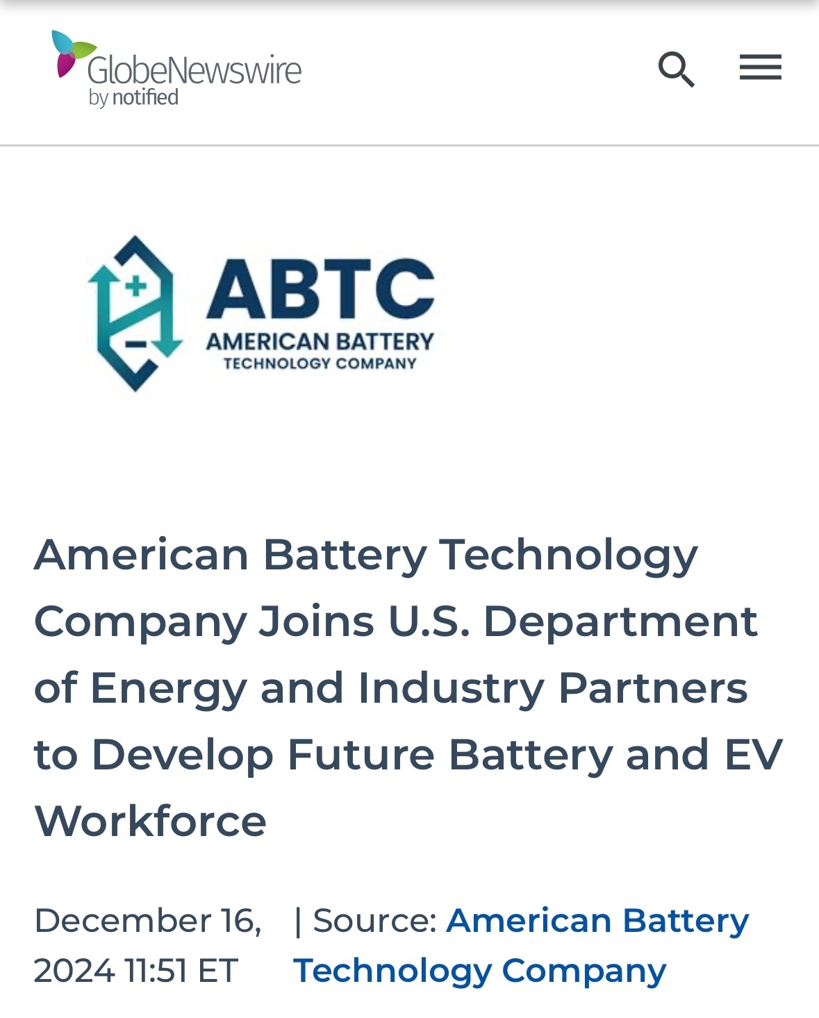 $American Battery Technology (ABAT.US)$