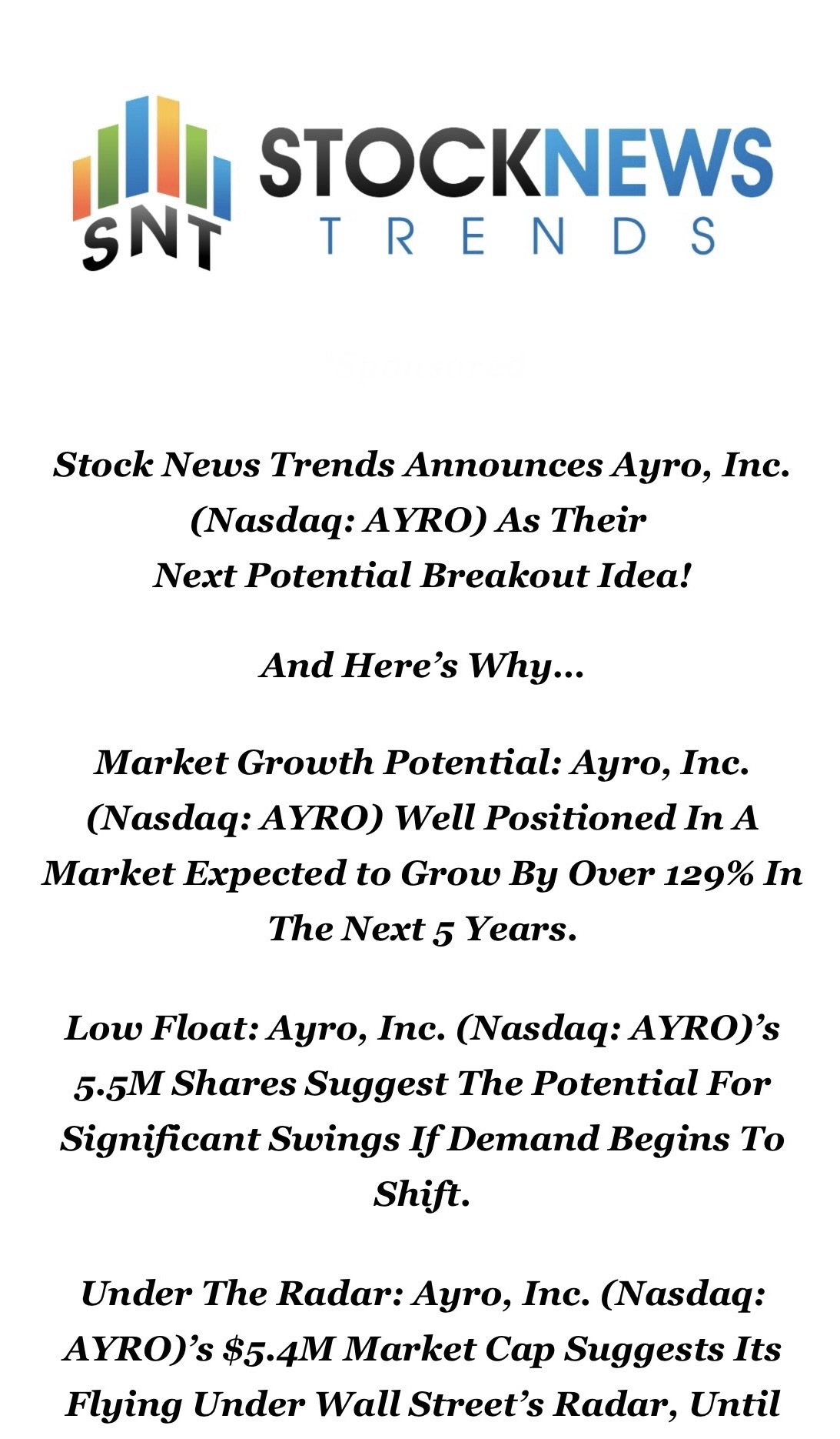 $AYRO Inc (AYRO.US)$