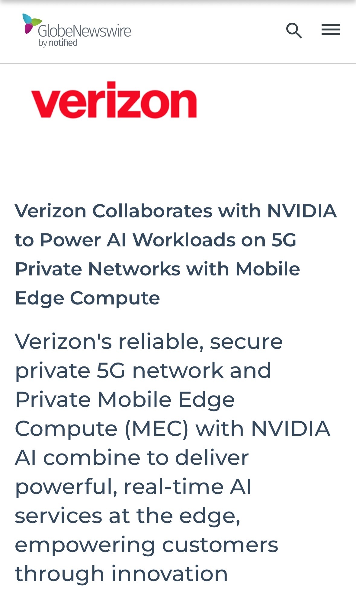 $Verizon (VZ.US)$$英偉達 (NVDA.US)$