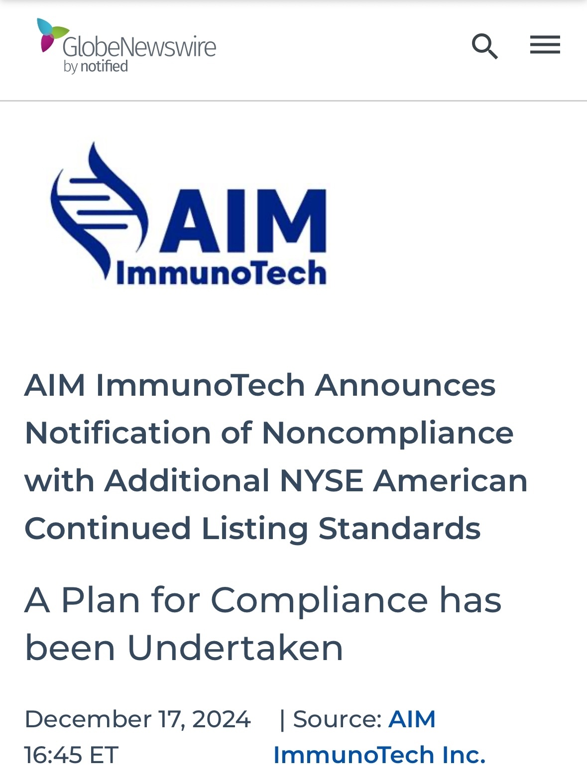 $AIM ImmunoTech (AIM.US)$