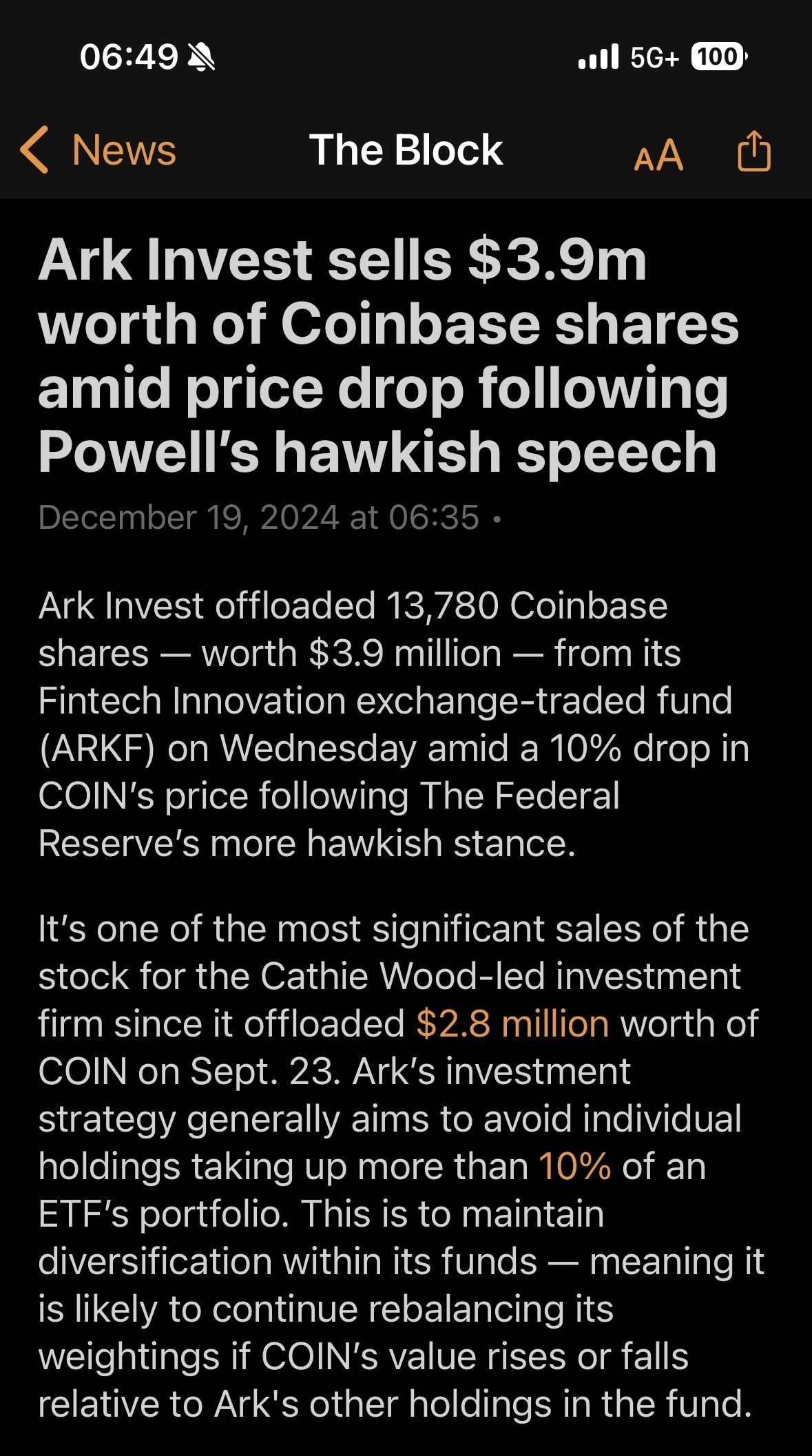 $Coinbase (COIN.US)$$ARK Innovation ETF (ARKK.US)$