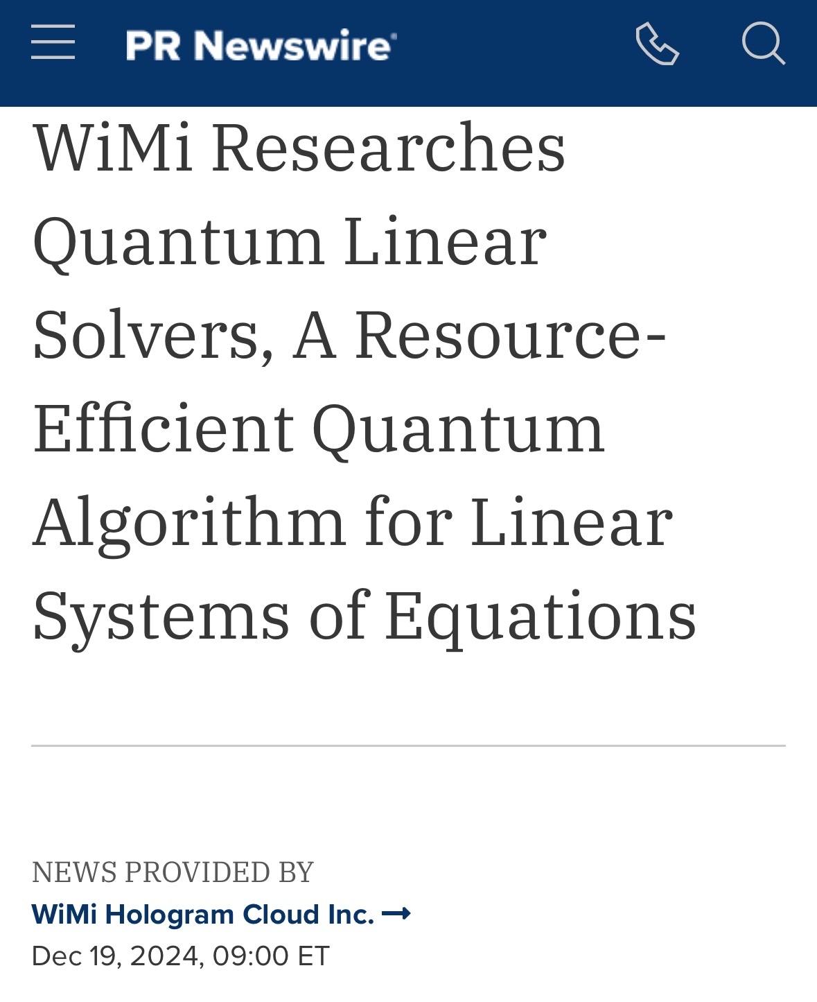 $WiMiホログラム・クラウド (WIMI.US)$