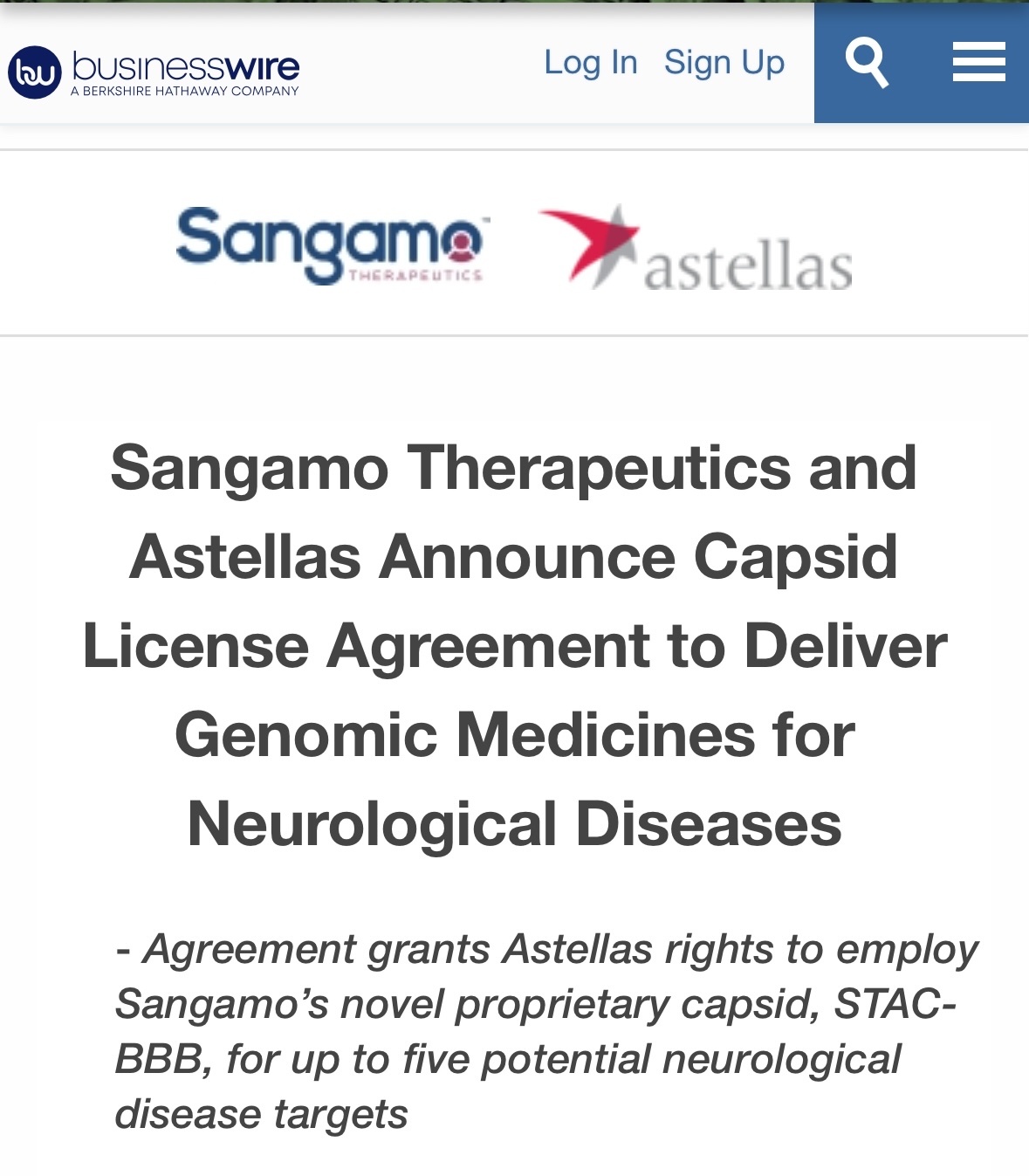 $Sangamo Therapeutics (SGMO.US)$