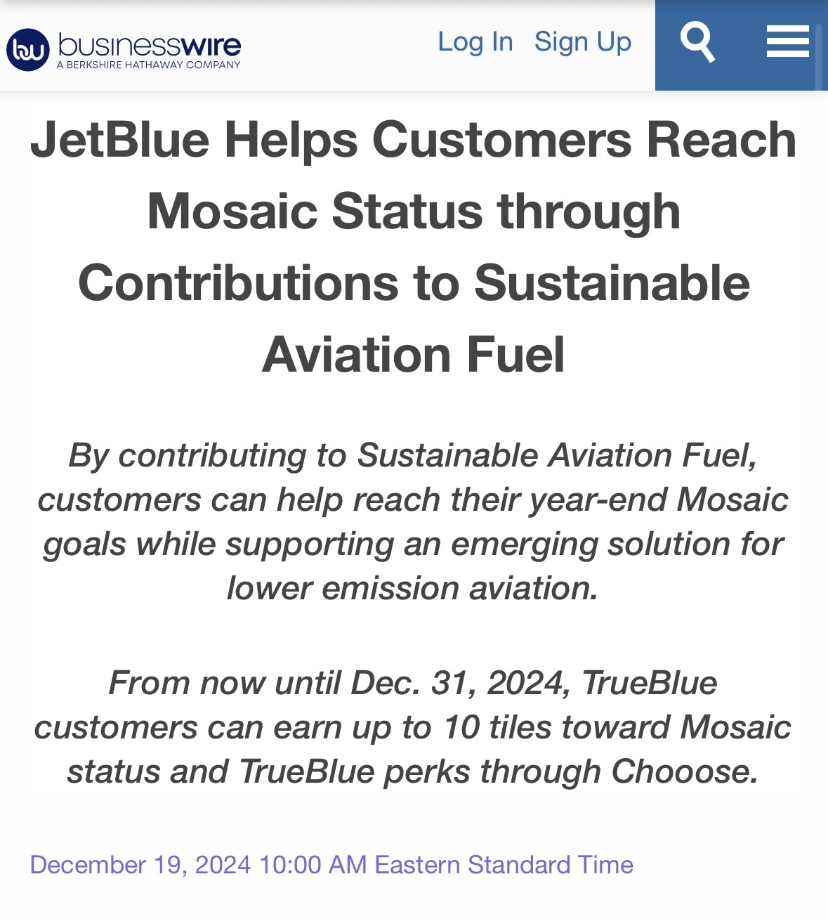 $JetBlue Airways (JBLU.US)$