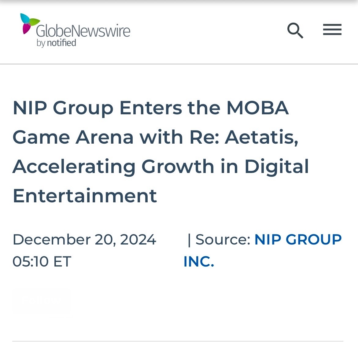 $NIP Group (NIPG.US)$