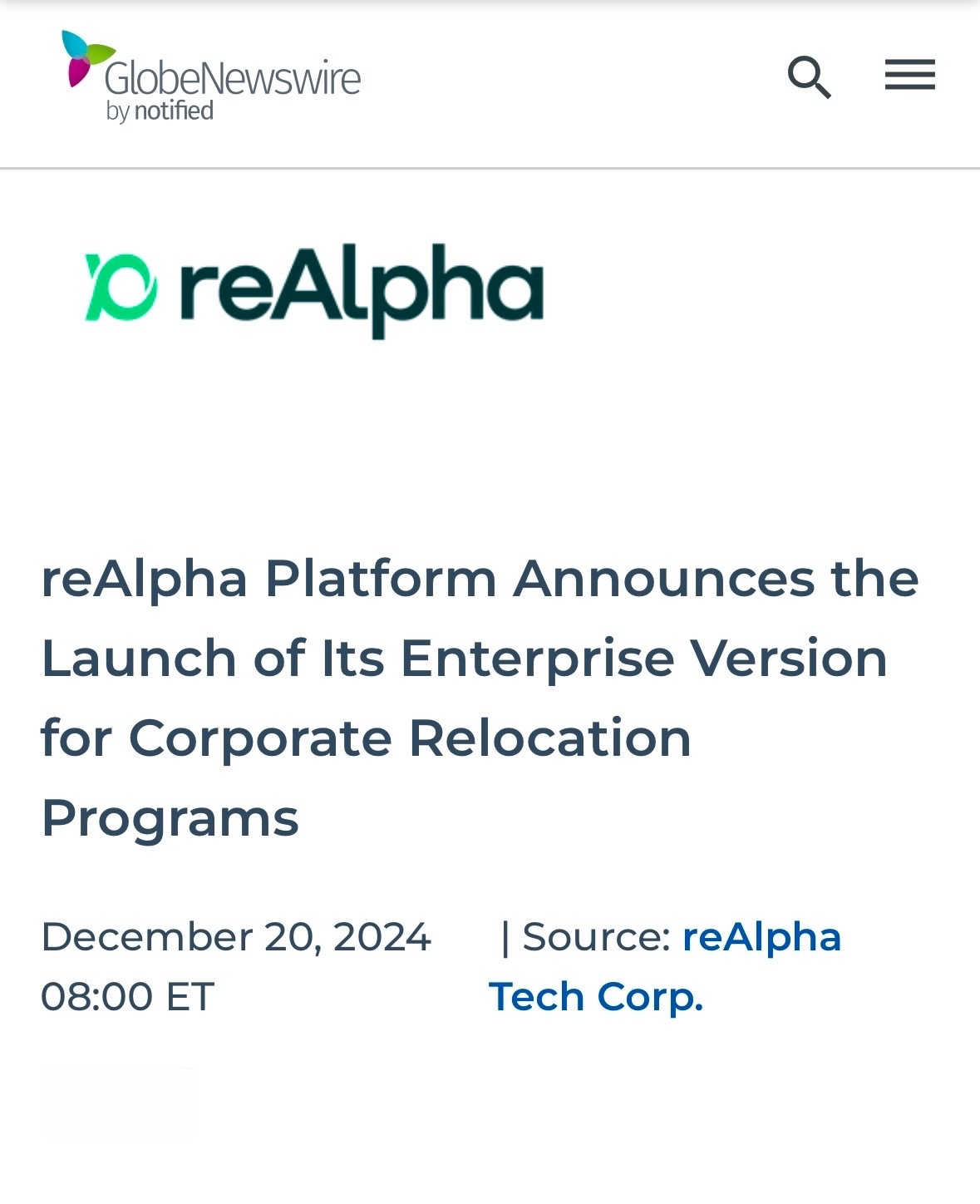 $reAlpha Tech (AIRE.US)$