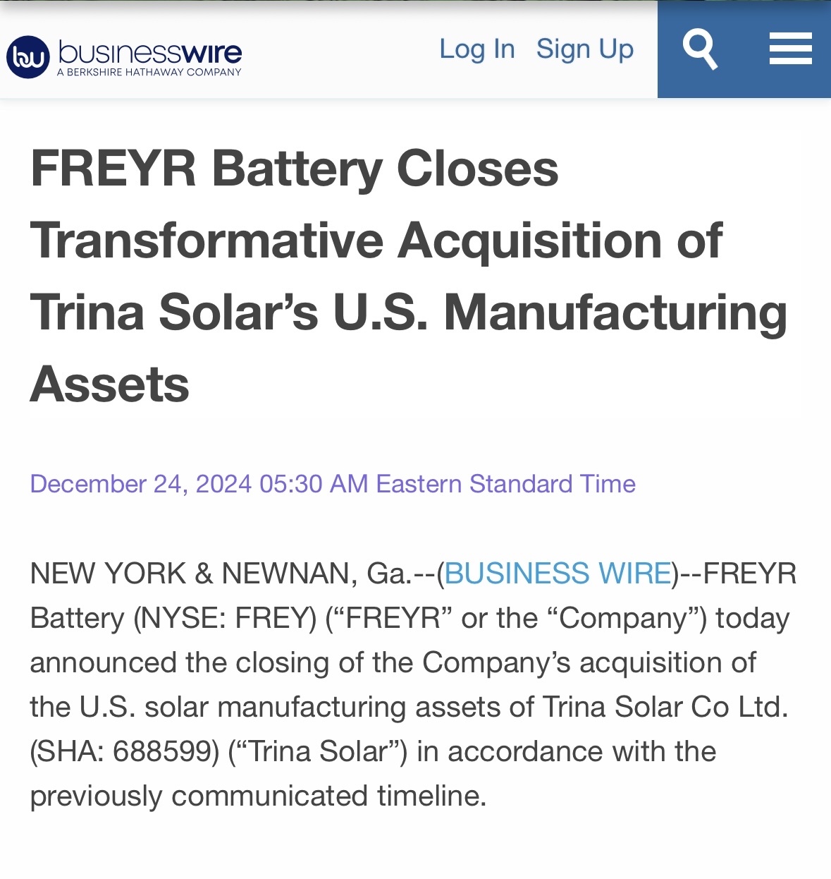 $FREYR Battery (FREY.US)$