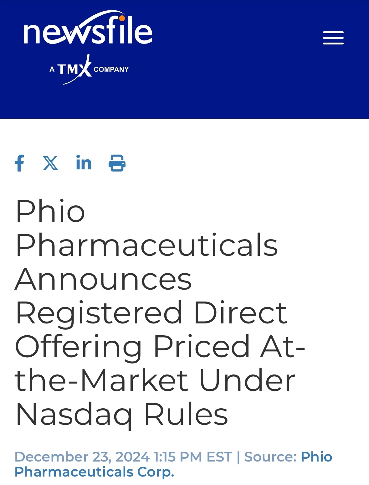 $Phio Pharmaceuticals (PHIO.US)$