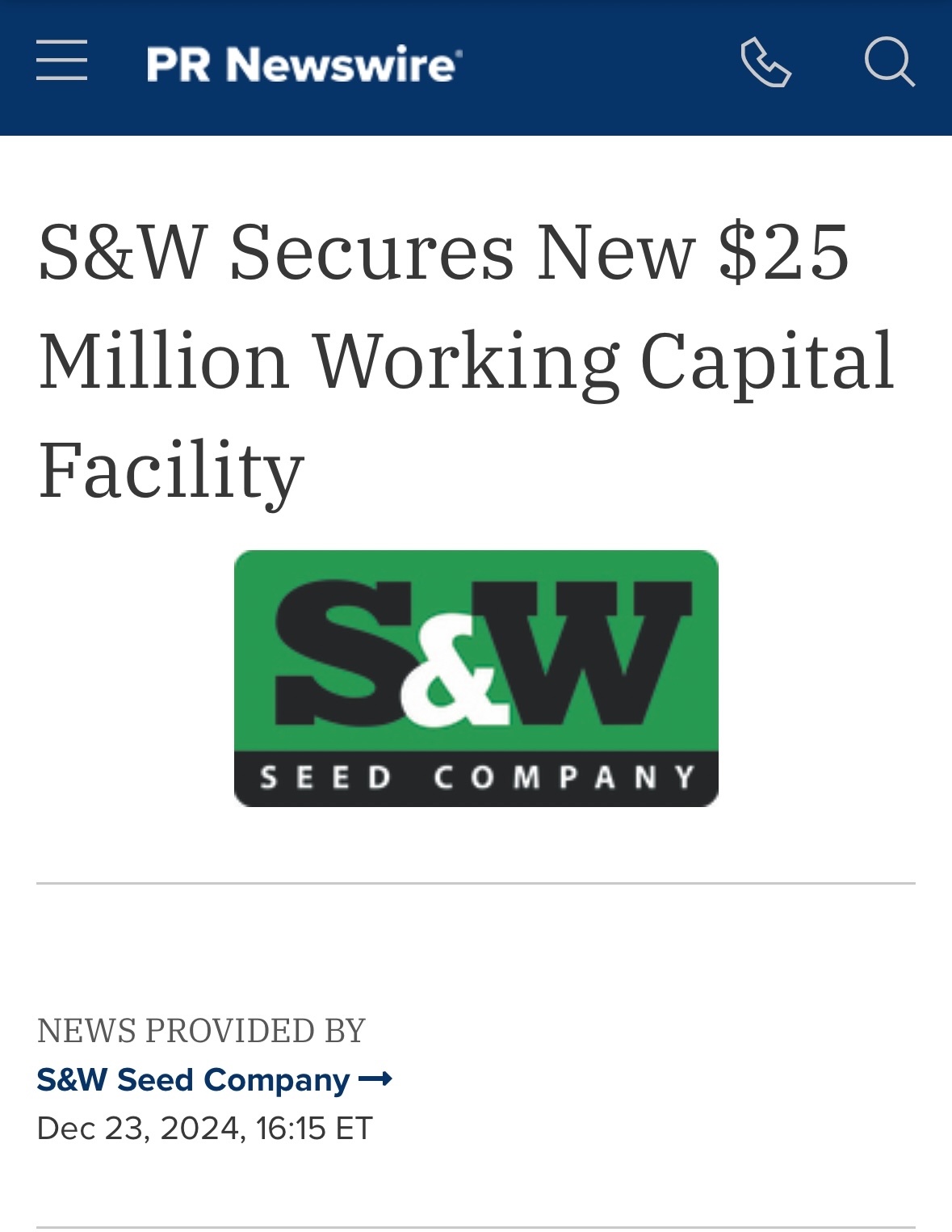 $S&W Seed (SANW.US)$