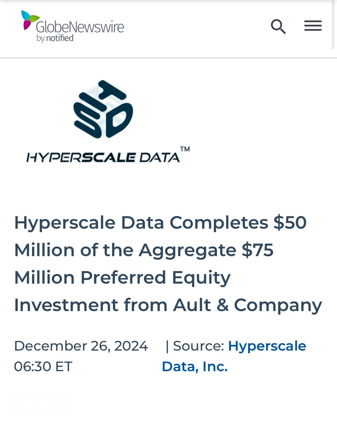 $Hyperscale Data (GPUS.US)$