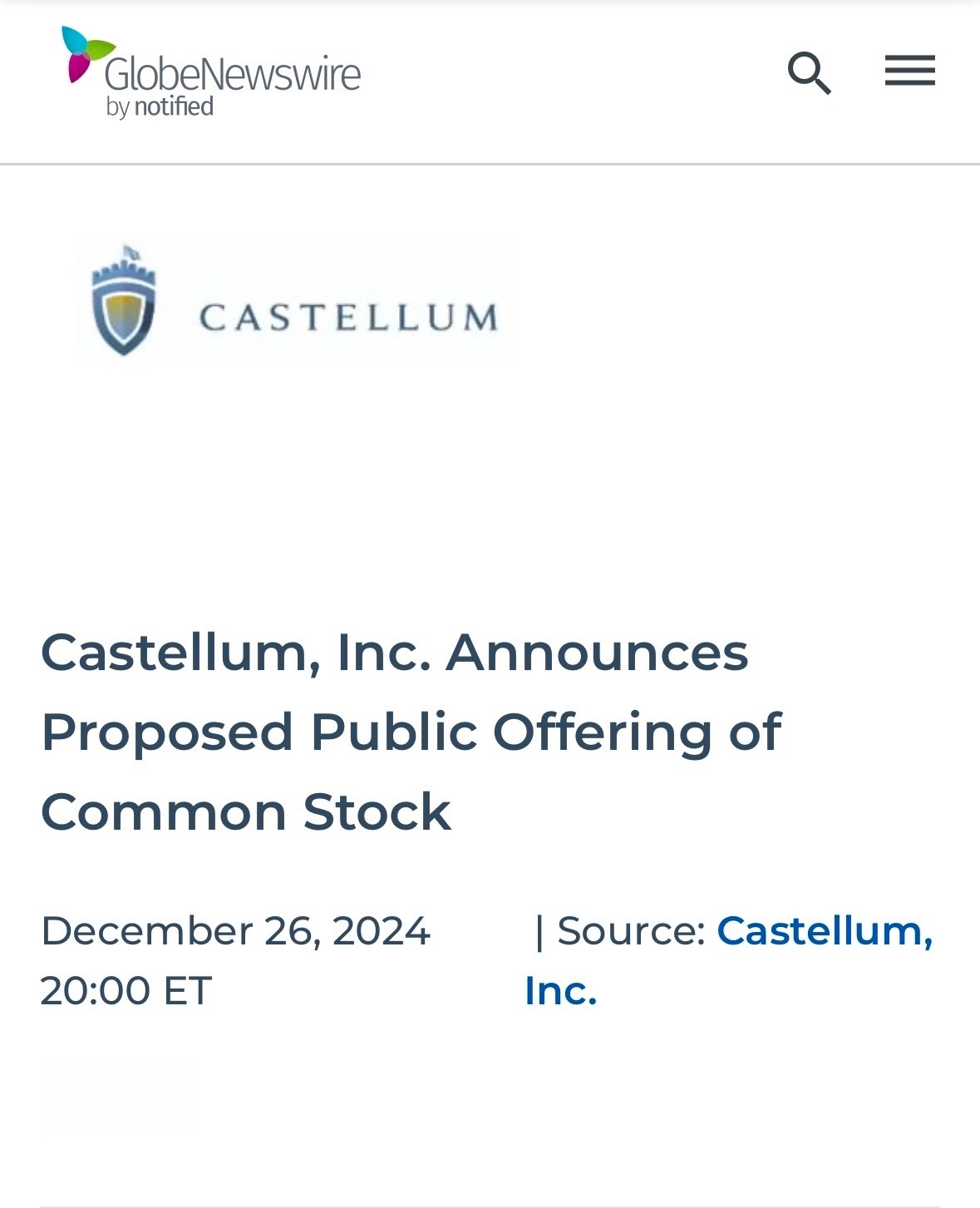 $Castellum (CTM.US)$