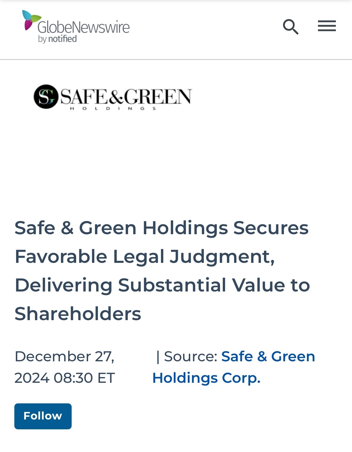 $Safe & Green (SGBX.US)$