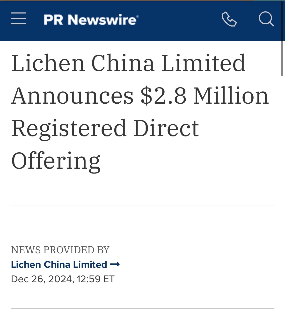 $Lichen China (LICN.US)$