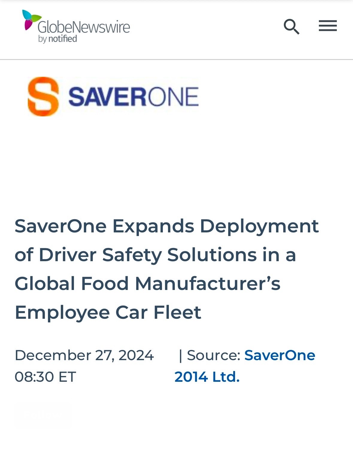 $SaverOne 2014 (SVRE.US)$