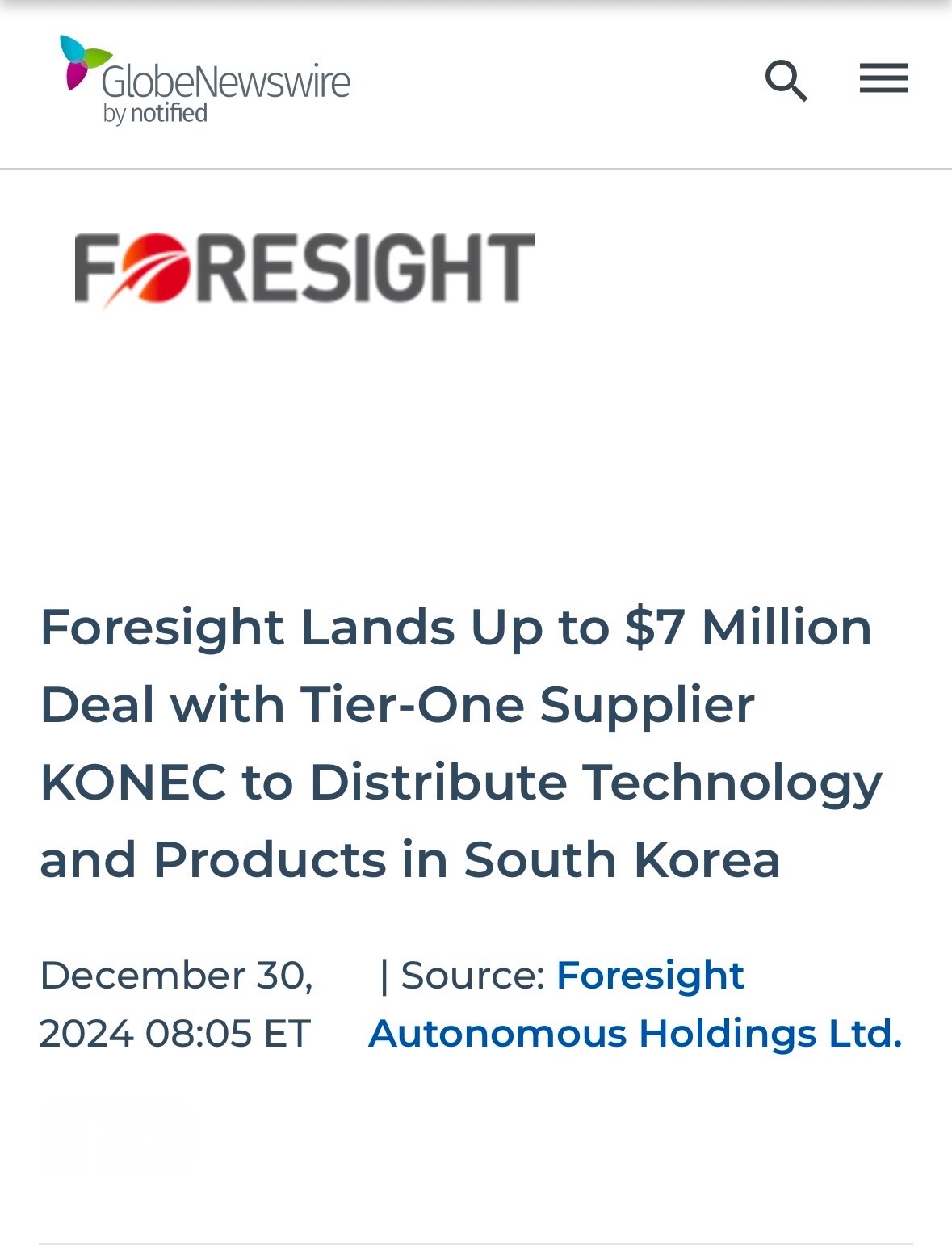 $Foresight Autonomous (FRSX.US)$