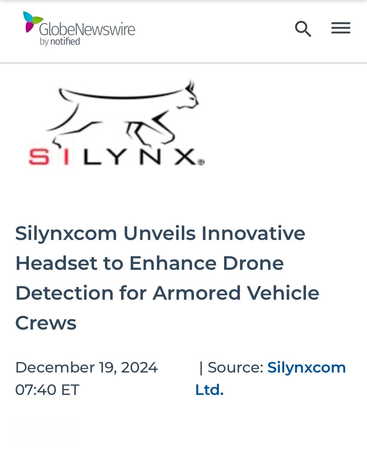 $Silynxcom (SYNX.US)$