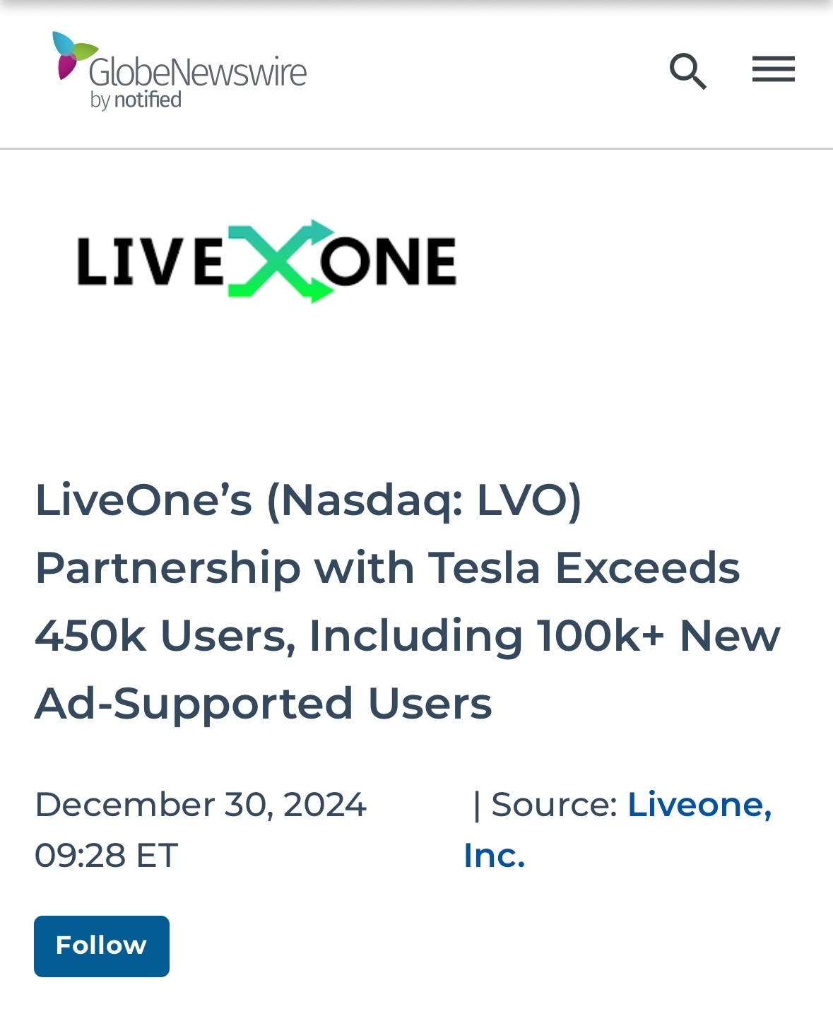 $LiveOne (LVO.US)$