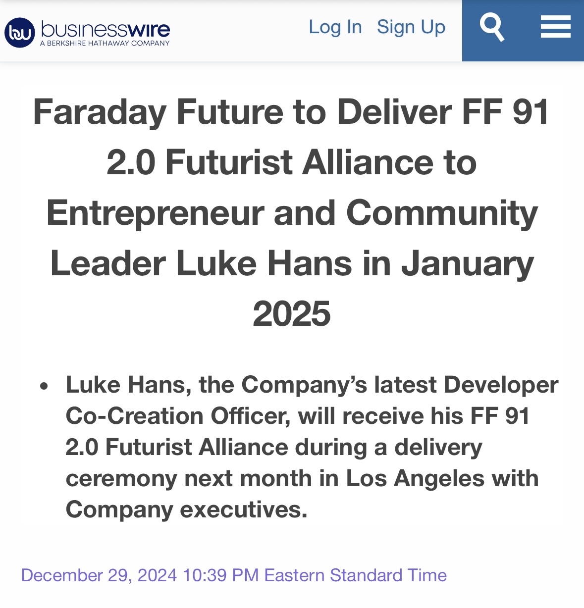 $Faraday Future Intelligent Electric Inc. (FFIE.US)$