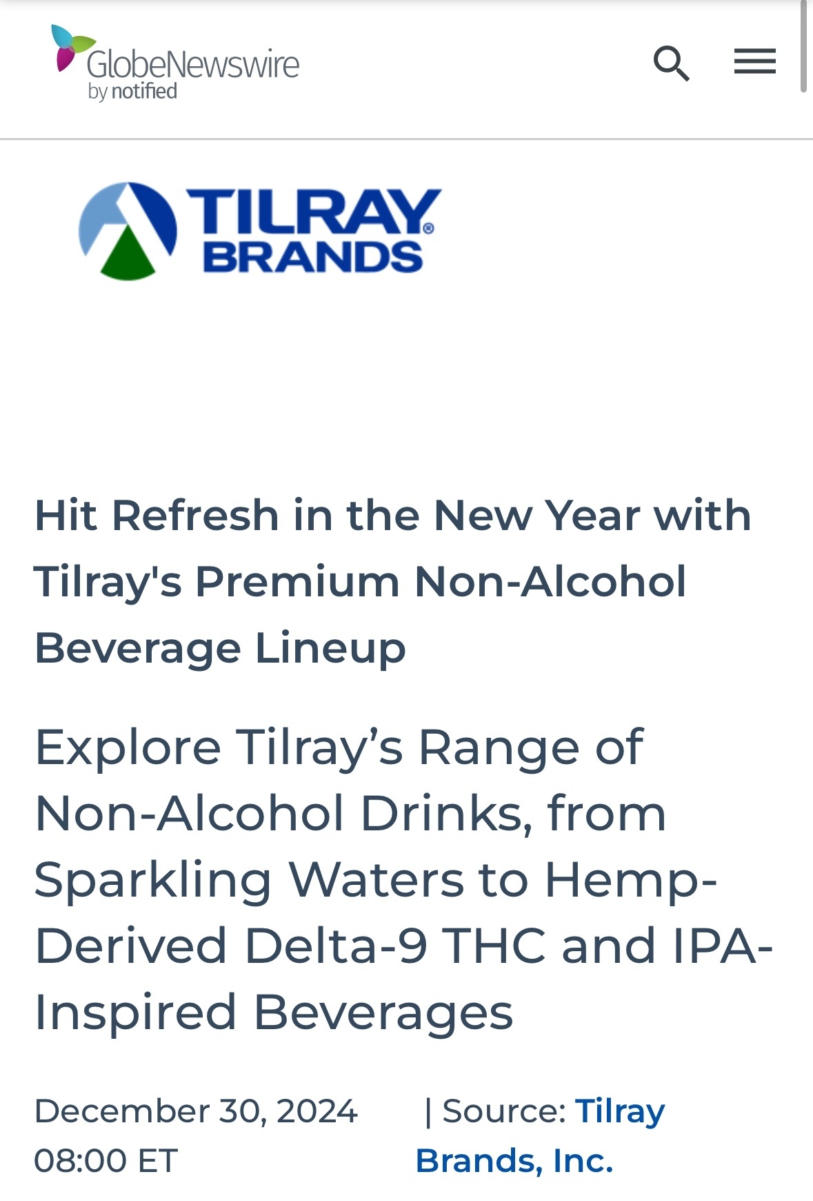 $Tilray Brands (TLRY.US)$