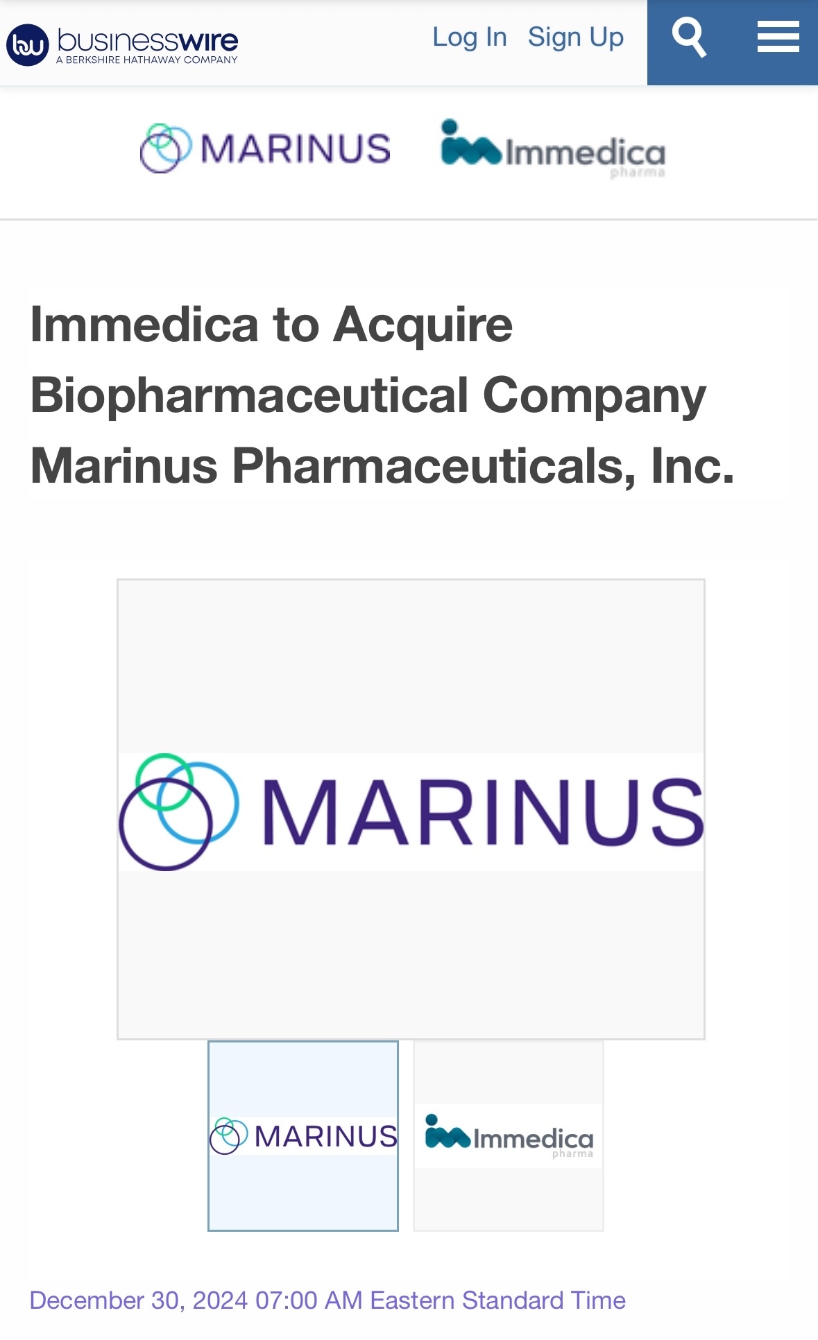 $Marinus Pharmaceuticals (MRNS.US)$