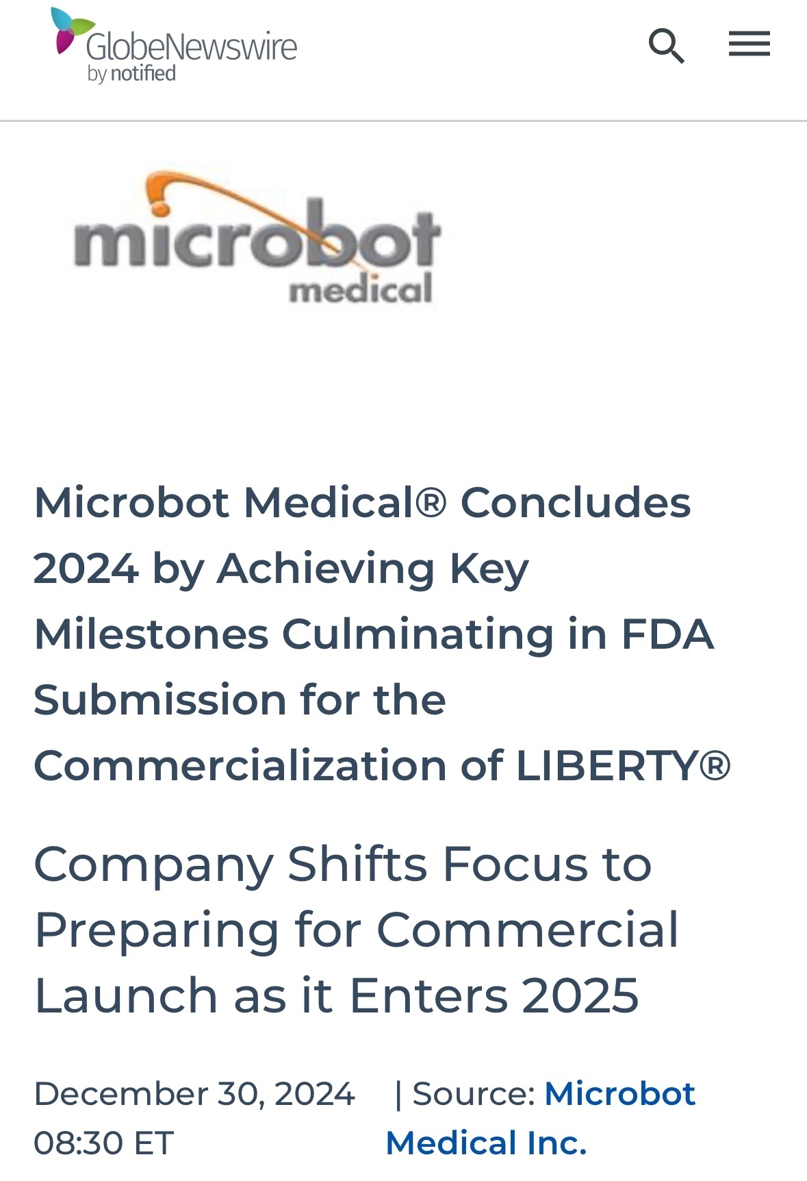 $Microbot Medical (MBOT.US)$