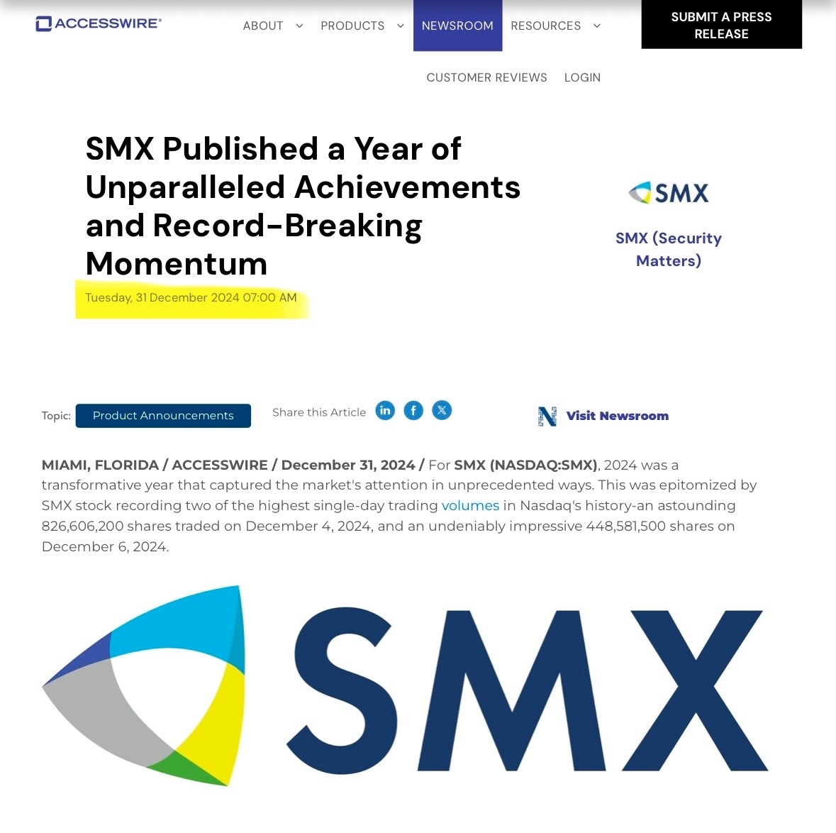 $SMX (Security Matters) (SMX.US)$