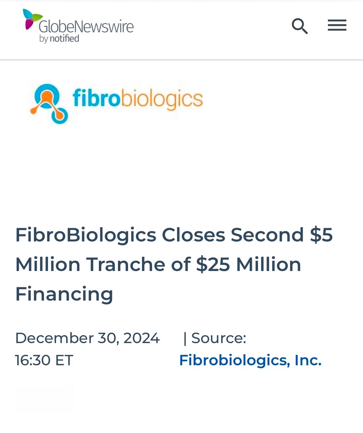 $FibroBiologics (FBLG.US)$